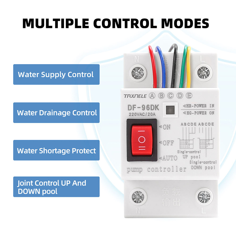 DF-96ED Automatic Water Level Controller Switch 10A 220V Water Tank Level Detection Sensor Water Pump Controller